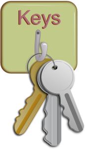 illustration of keys hanging on hook