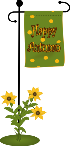 happy Autumn flag with fowers